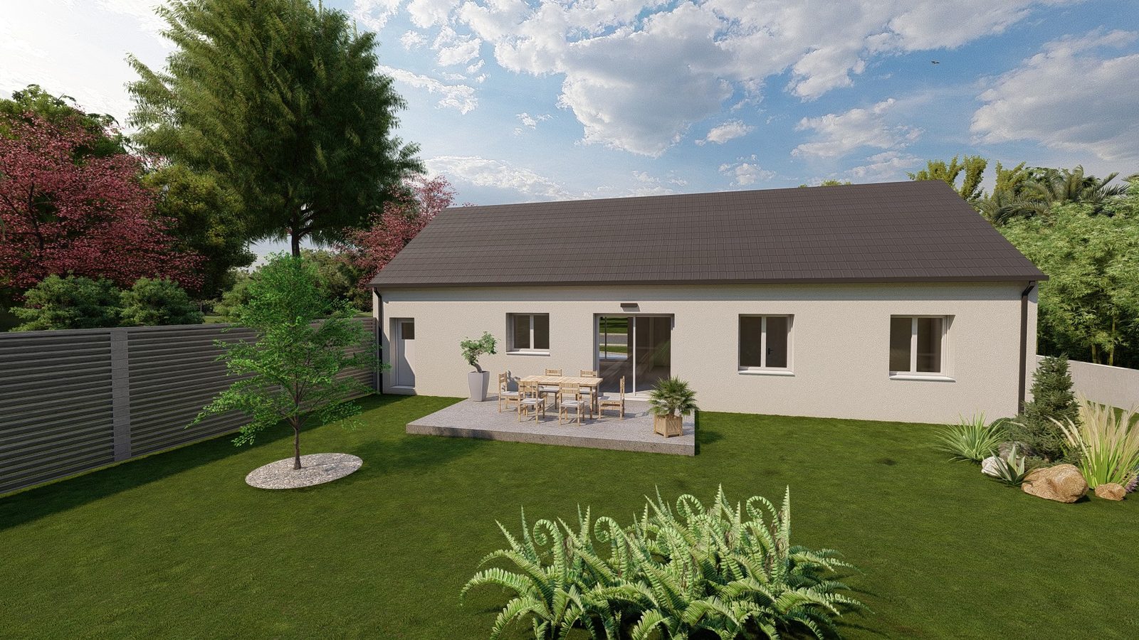 Autre vue du modèle MB Plain-pied 85 Compact — Maisons MB Habitat