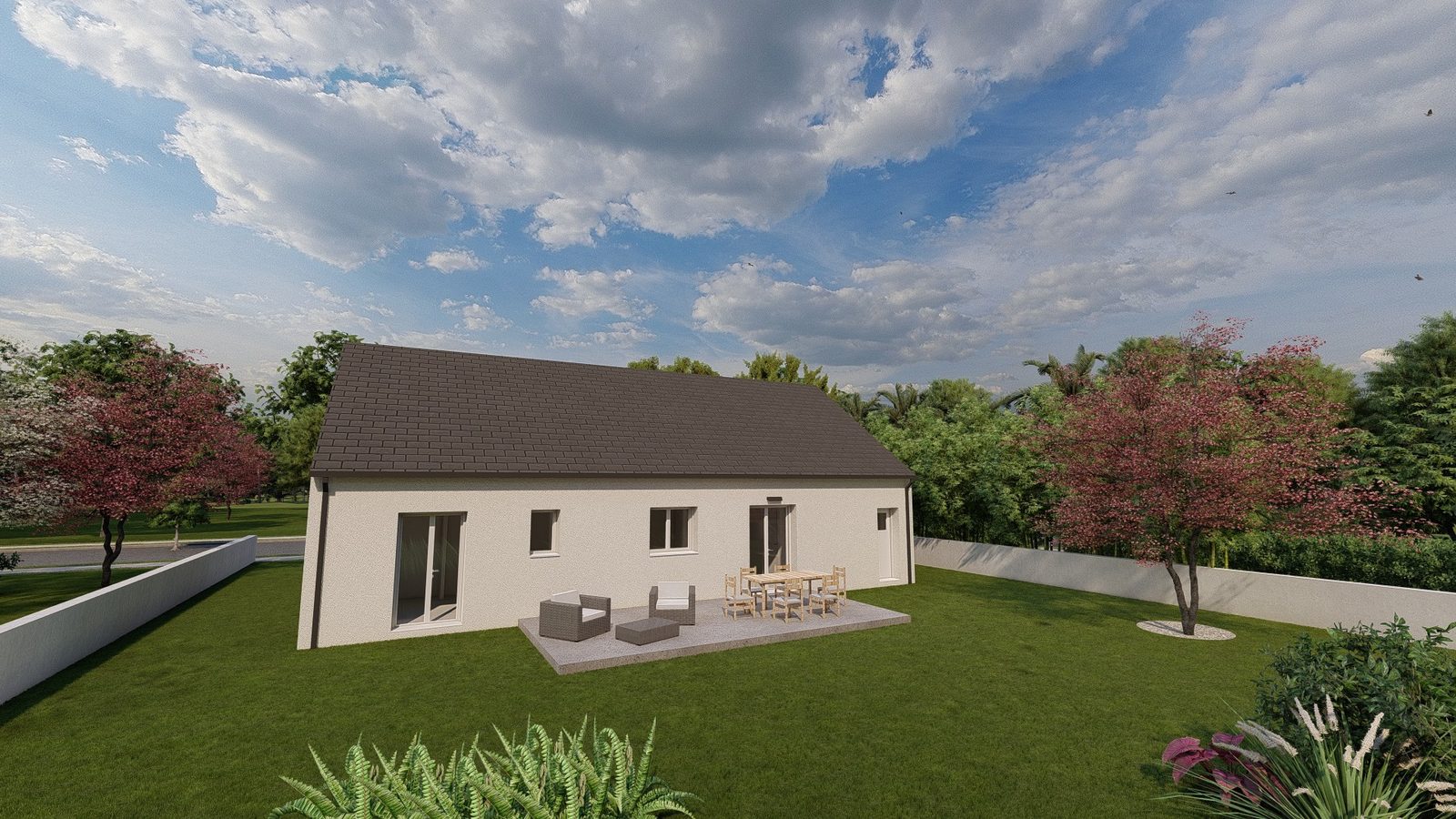 Autre vue du modèle MB Plain-pied 90 Duo — Maisons MB Habitat