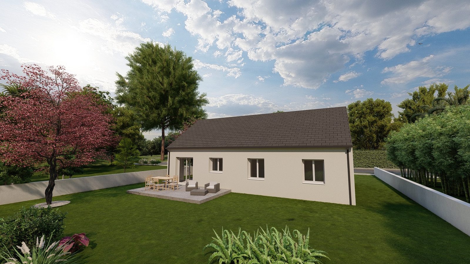 Autre vue du modèle MB Plain-pied 90 Essentiel — Maisons MB Habitat