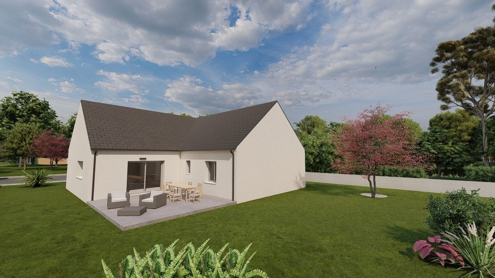 Autre vue du modèle MB Plain-pied 95 Double Garage Grand Séjour — Maisons MB Habitat