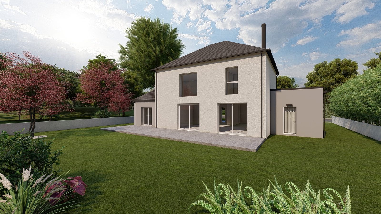 Autre vue du modèle MB Signature 170 Terrasse — Maisons MB Habitat